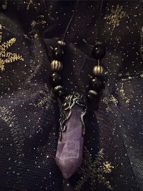 Amethyst Point Pendant Necklace - Purple Crystal Necklace